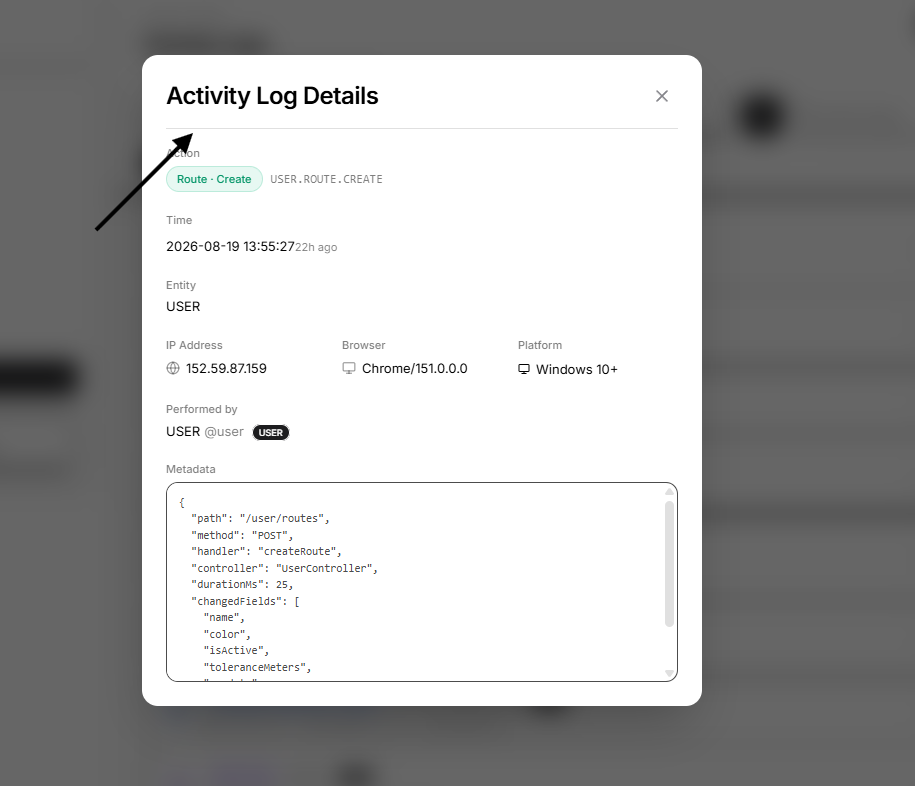 activity log detail