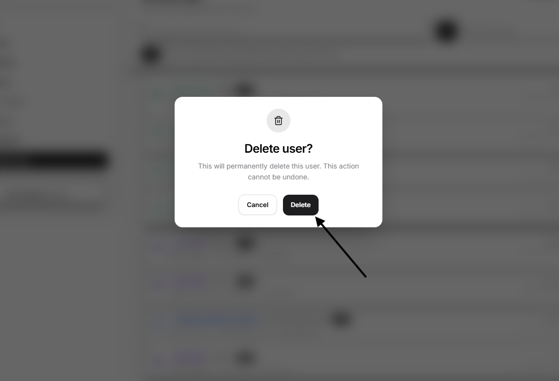 confirm delete