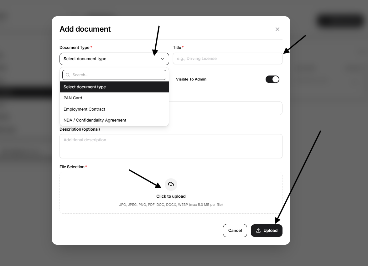 add document form