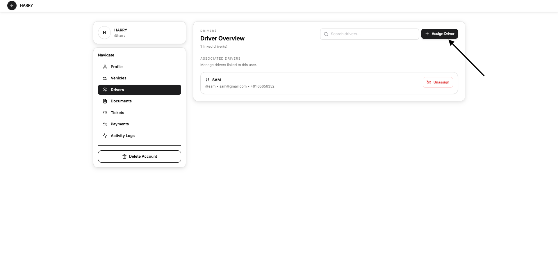 assign driver