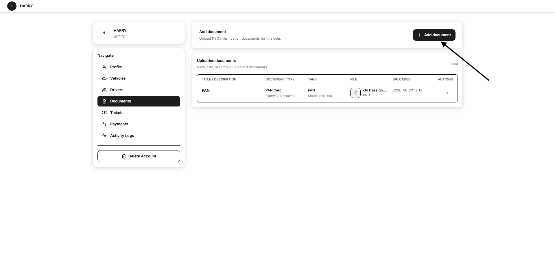 Select document type