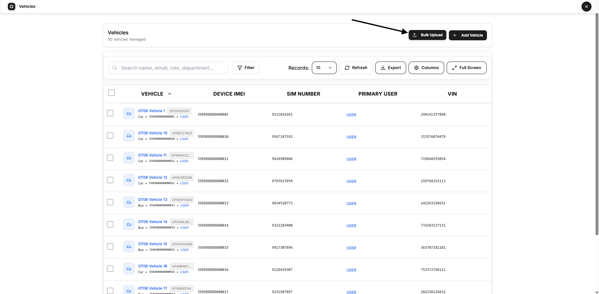 select bulk upload