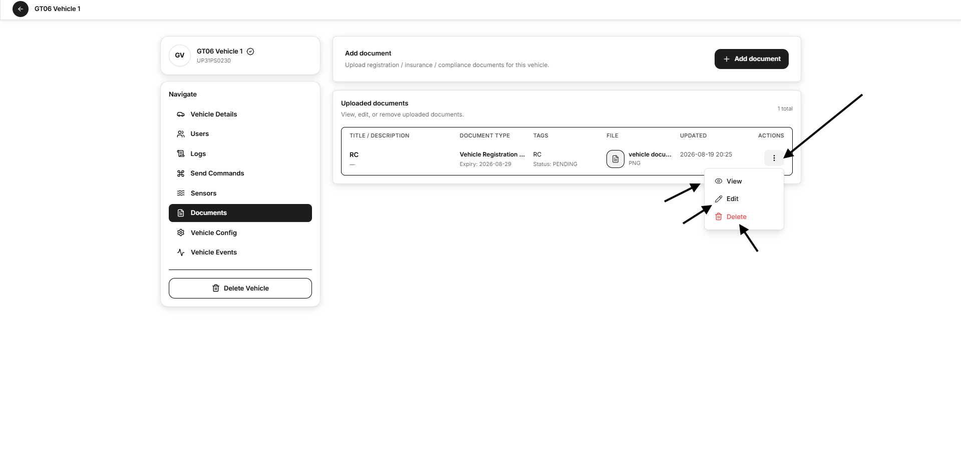 document actions