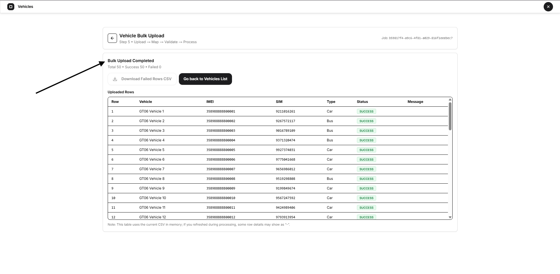Bulk upload complete