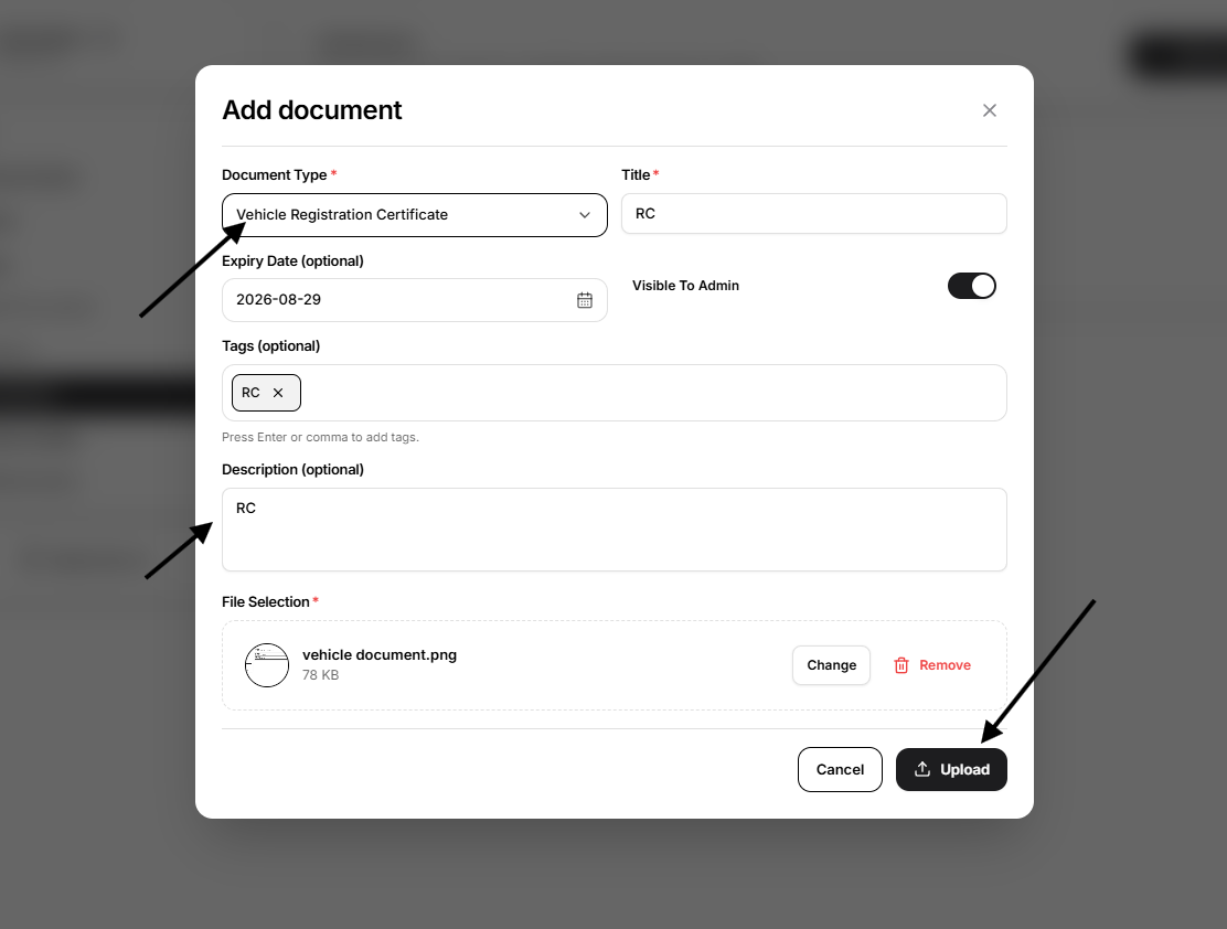 ADD document form