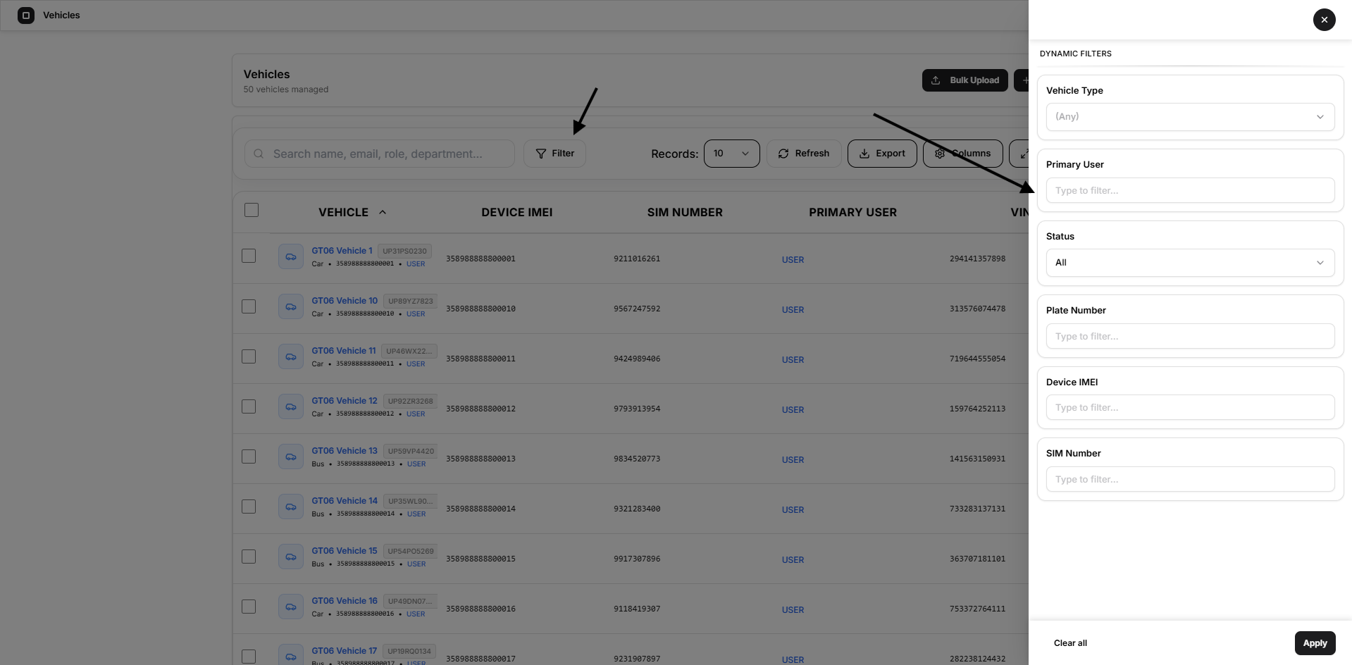 filter search