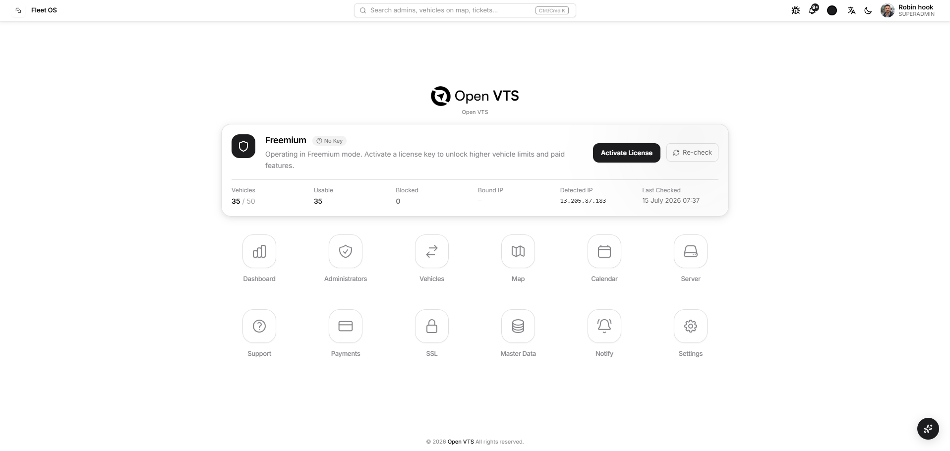superadmin dashboard