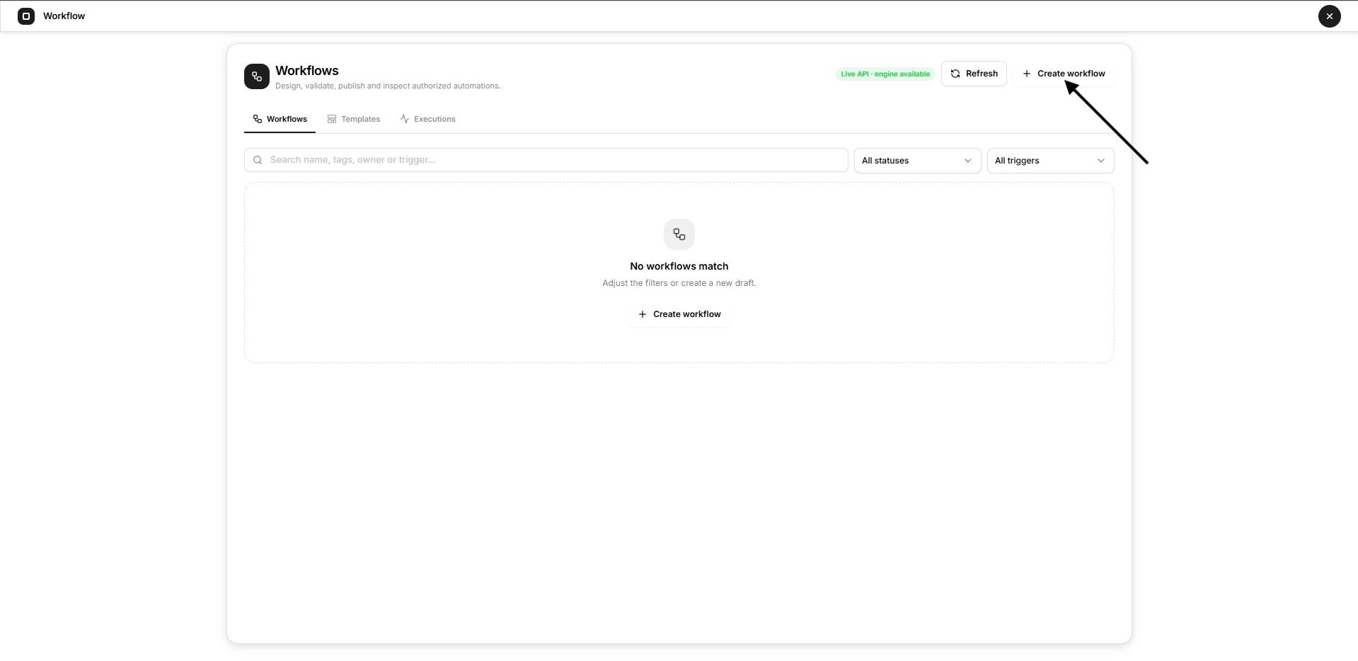 CREATE WORKFLOW