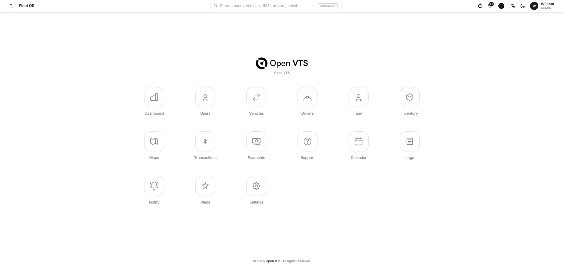 admin dashboard