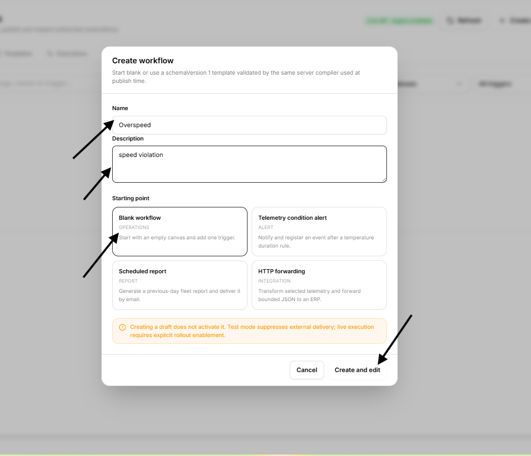 create new work flow