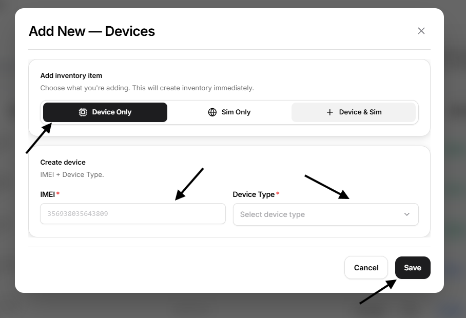 add new device