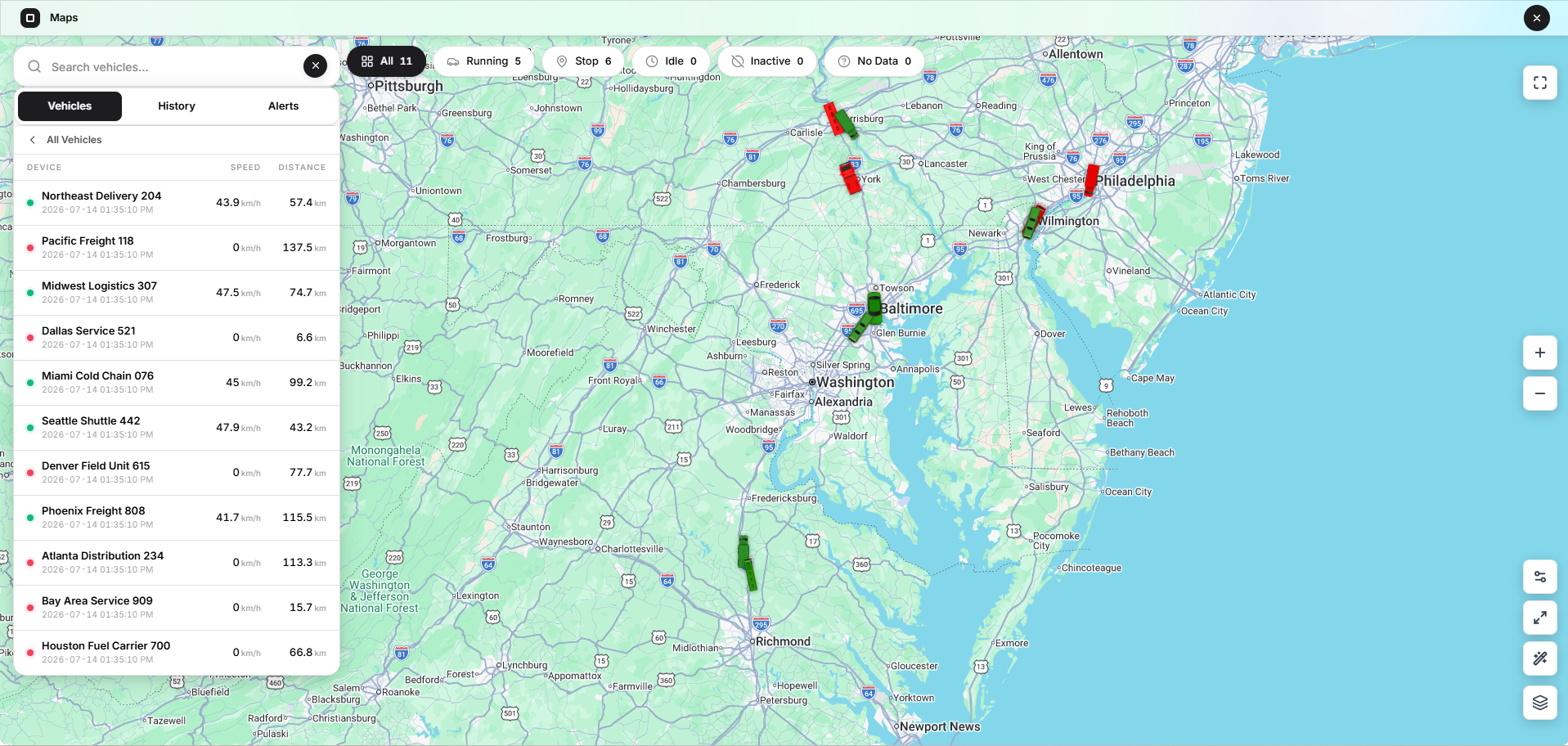 Live map
