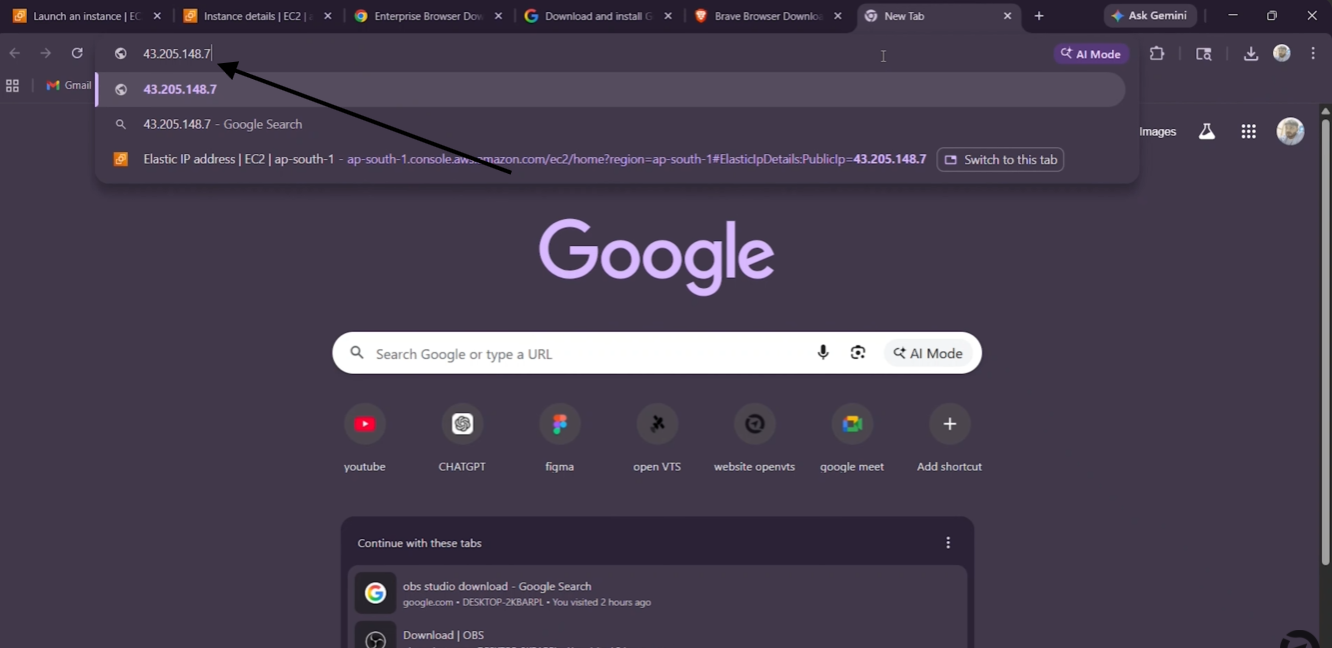 paste the ip