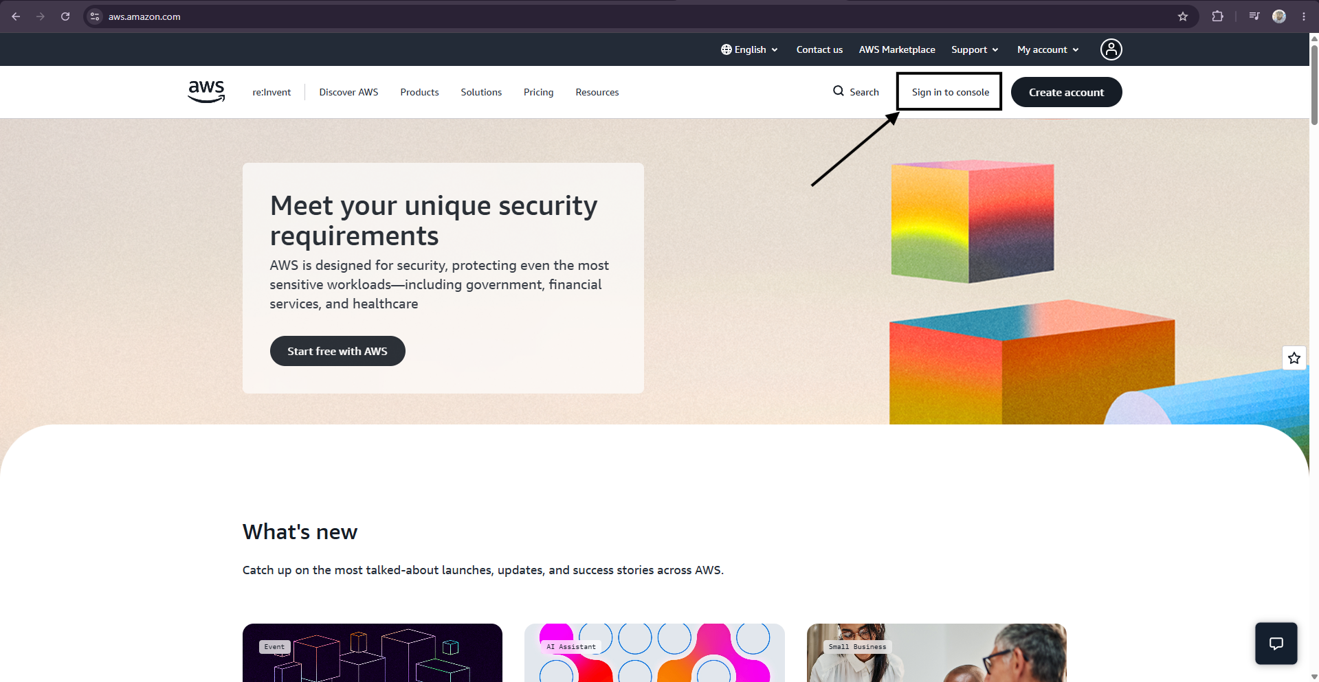 aws home page
