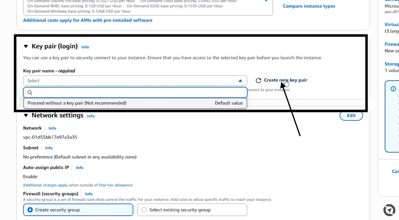 Create new key pair