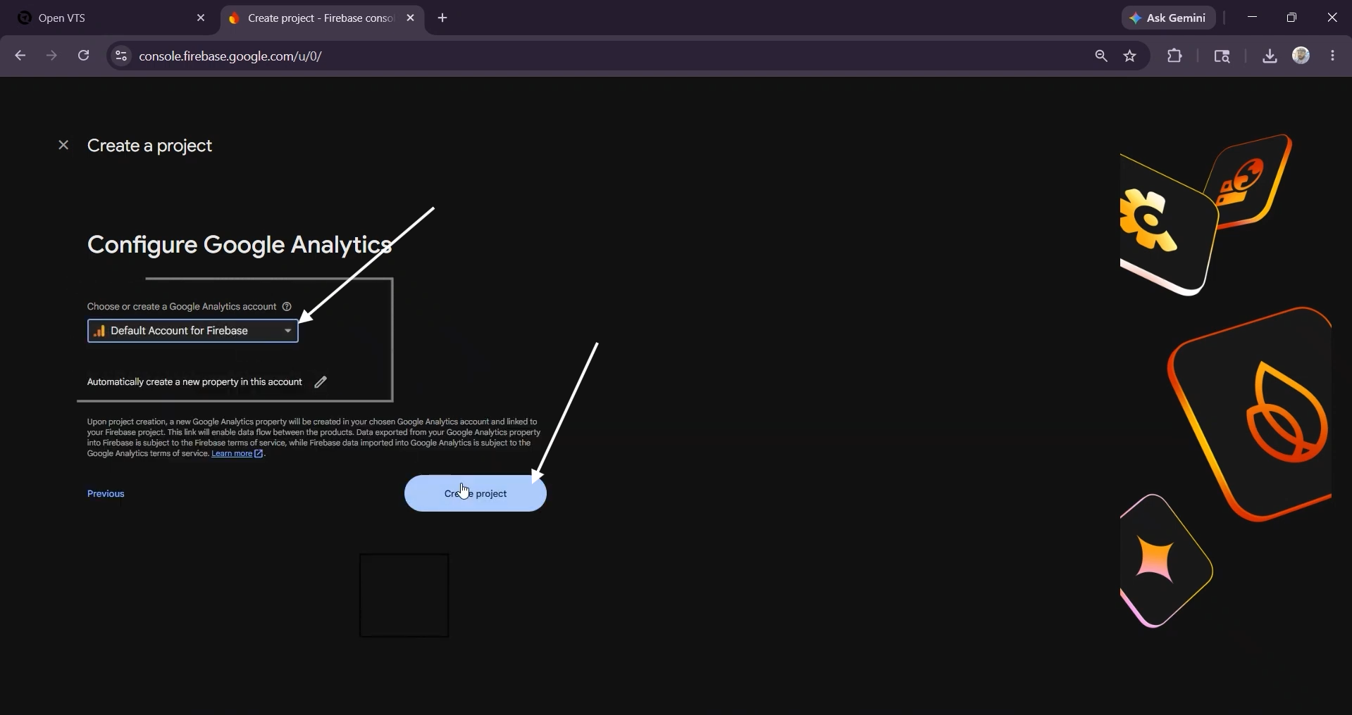 click create project
