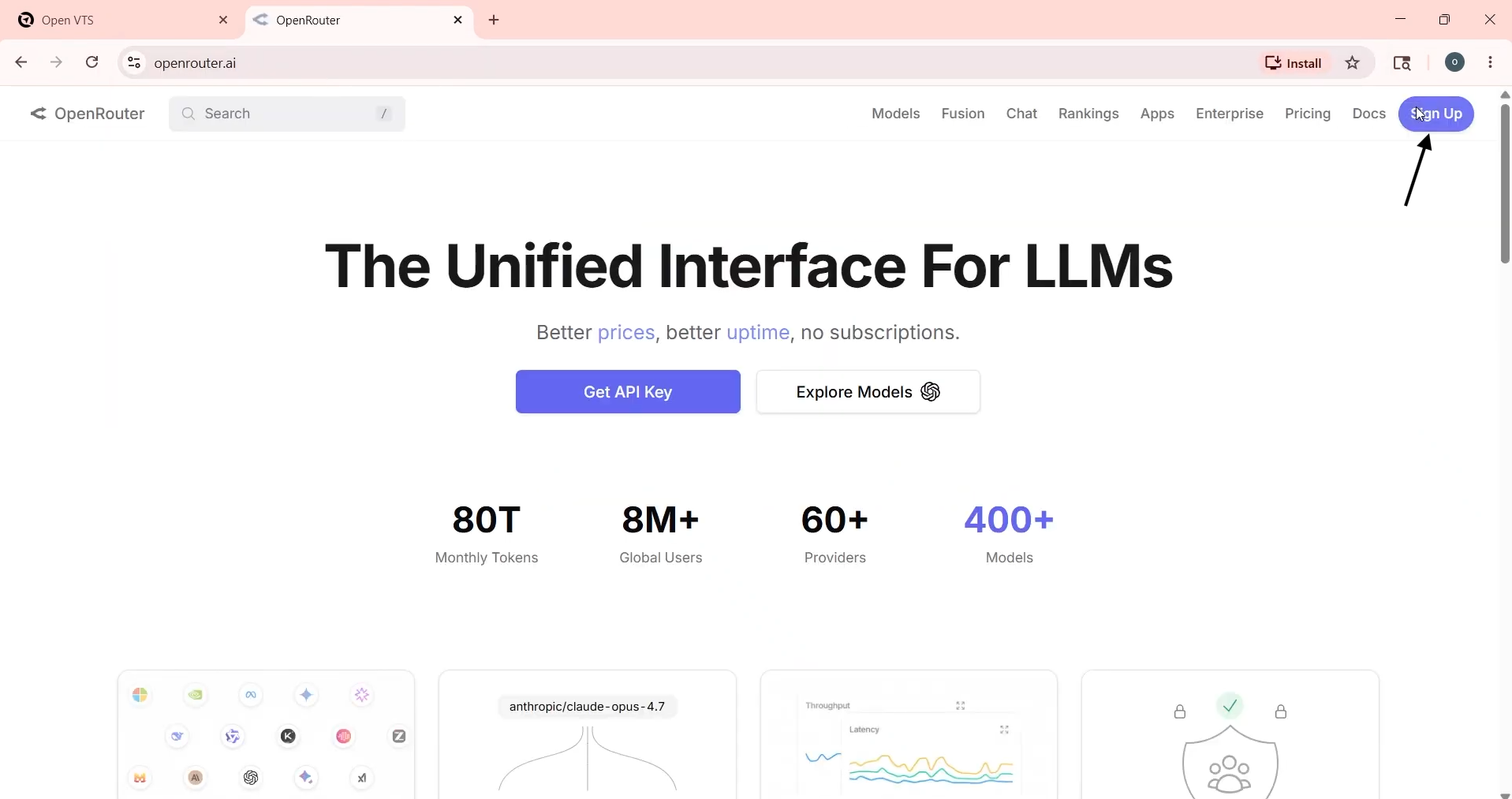 click signup