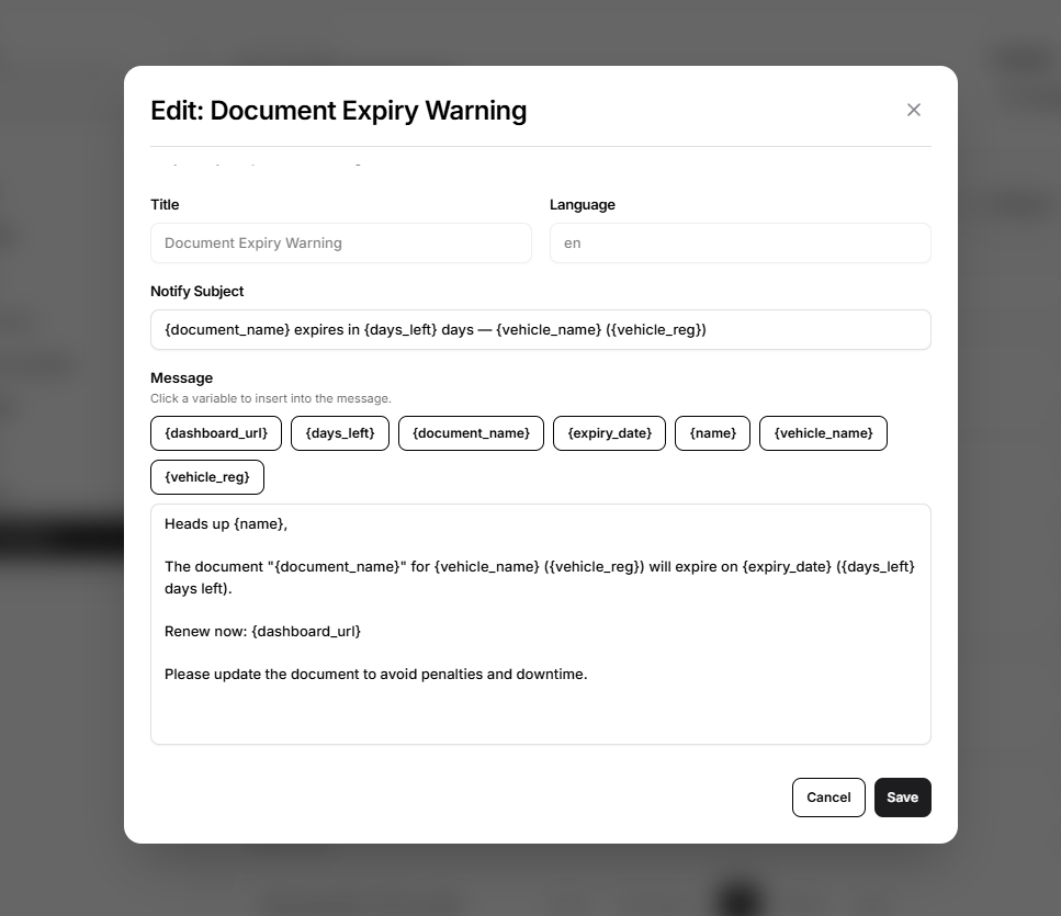 edit notification type