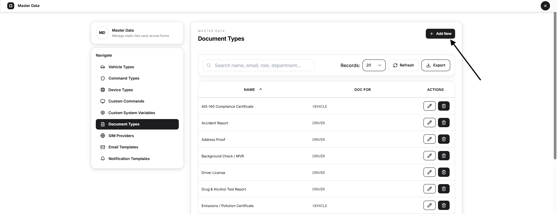 add new document type