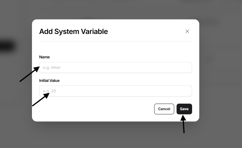 add new system variable