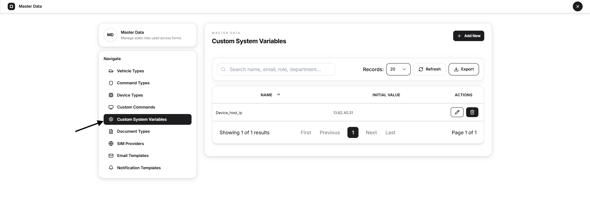 custom system variable