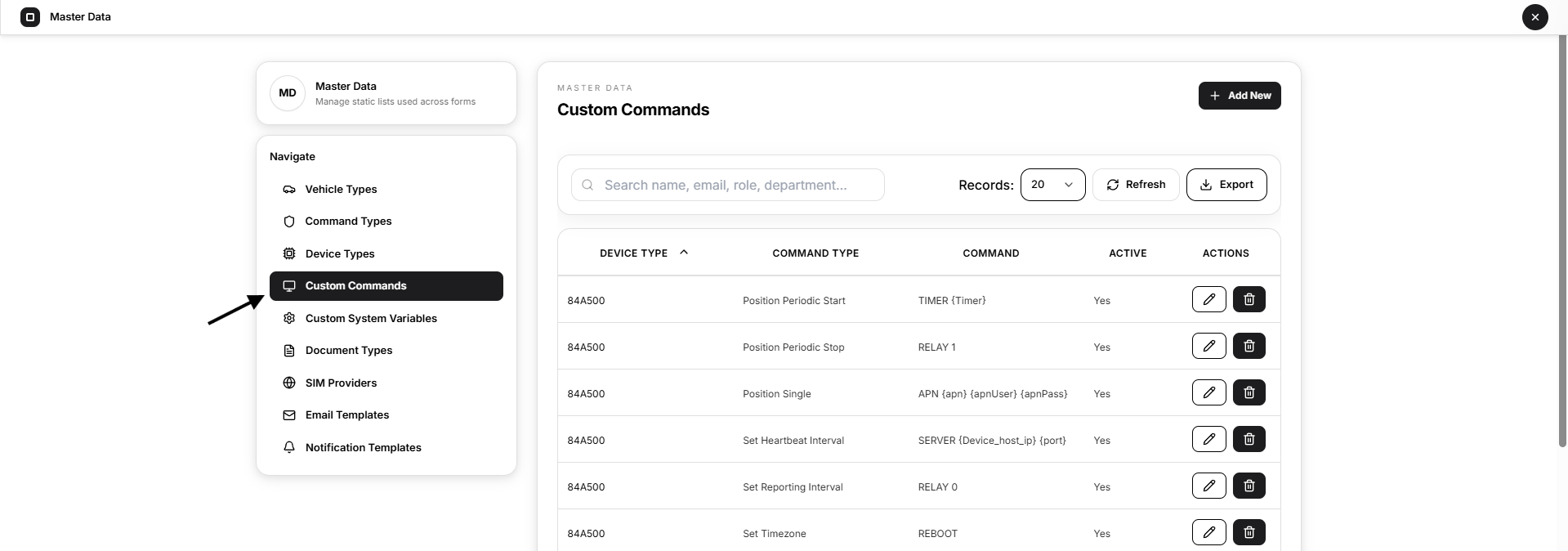 custom command