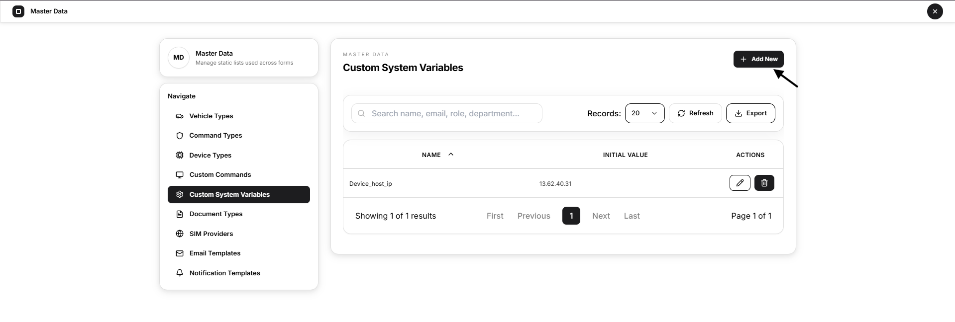 add new variable