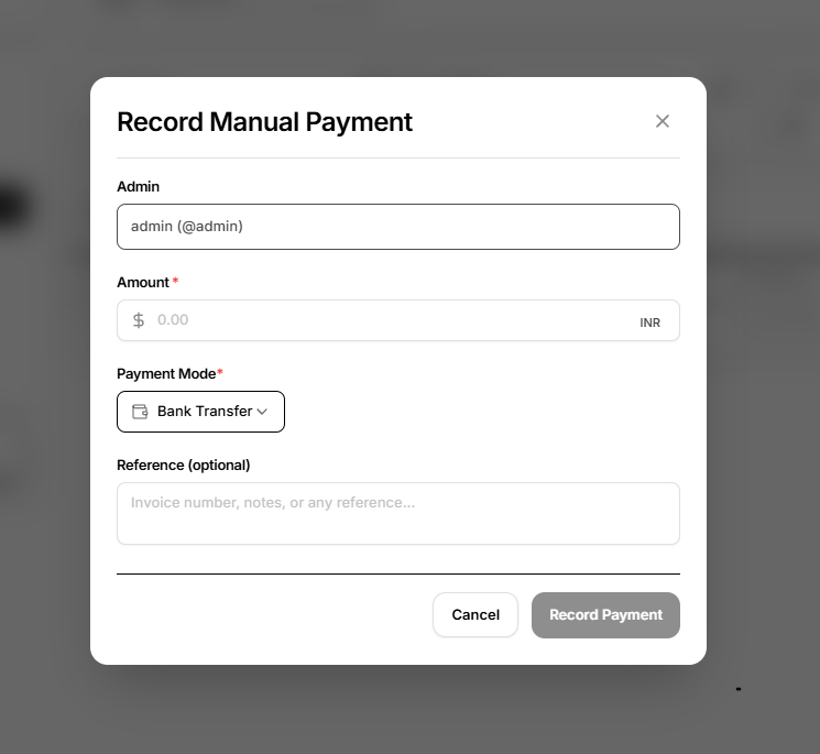 record manual payment