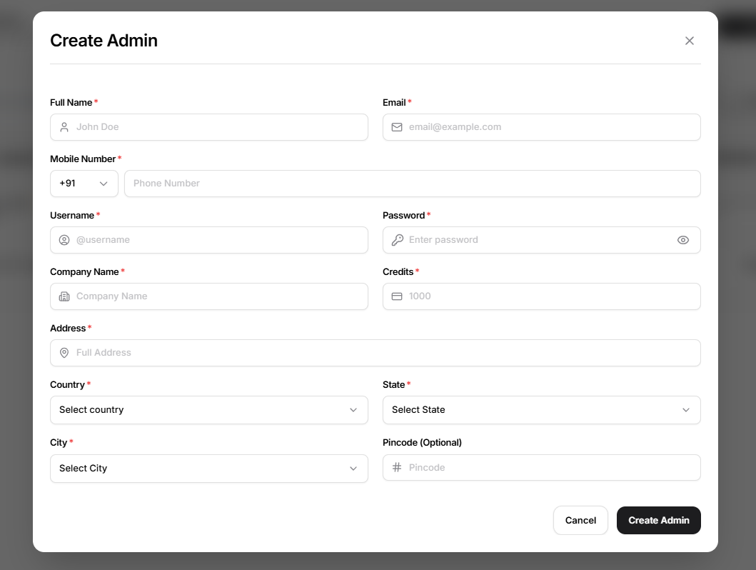 create new admin