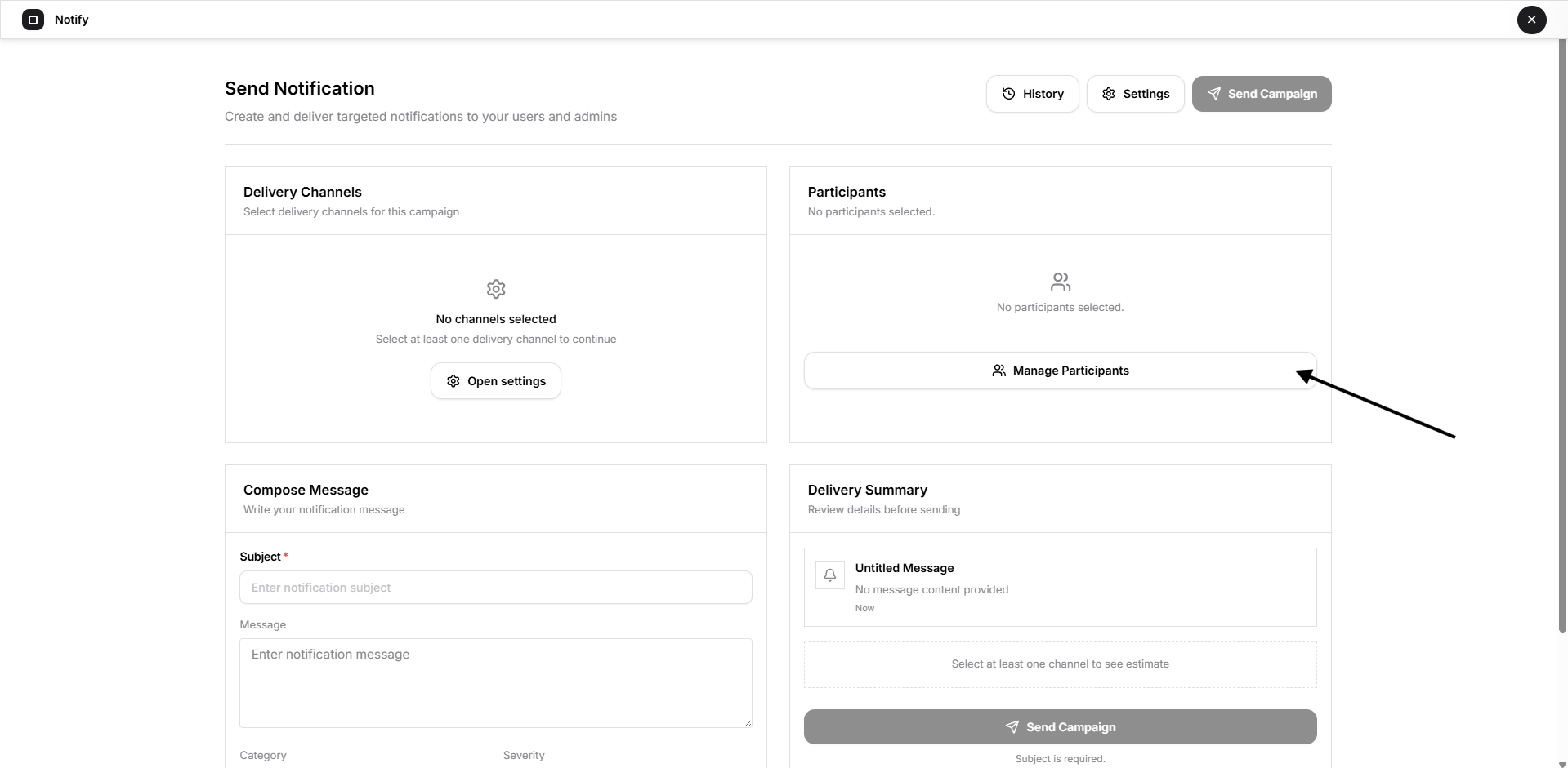 Manage Participants