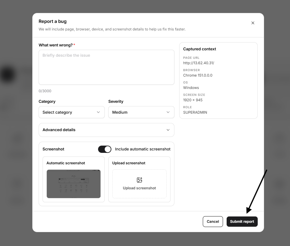submit report