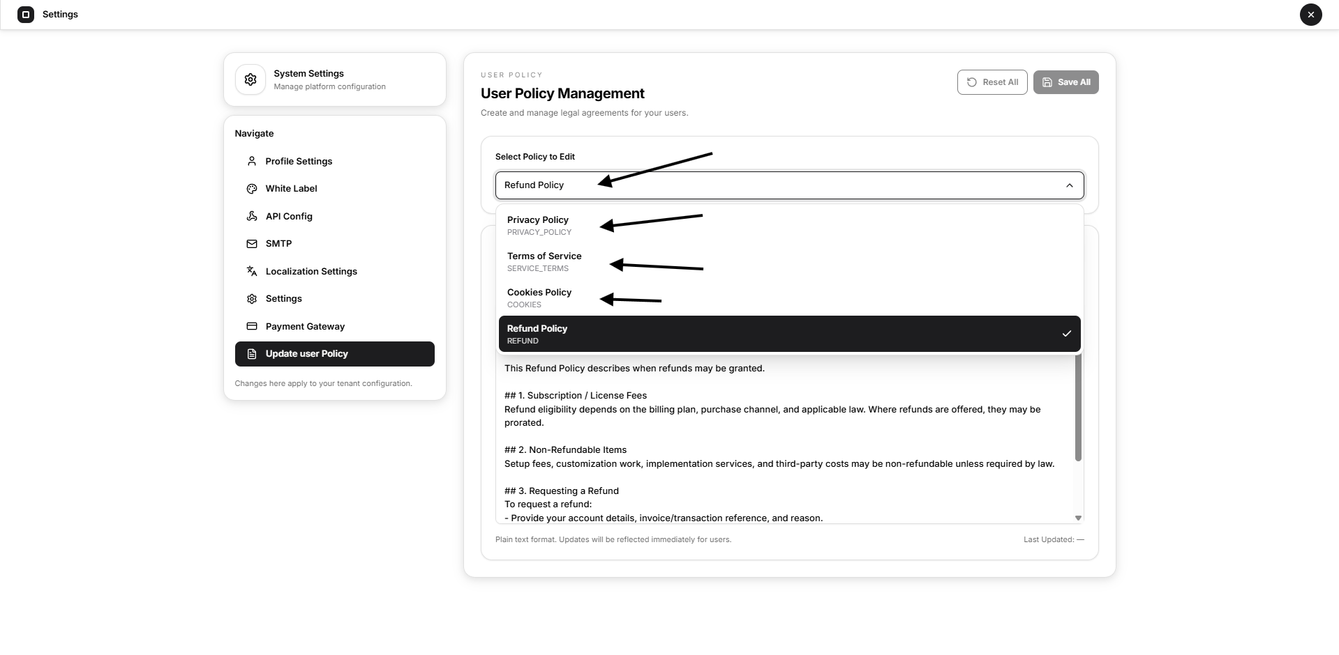 User Policy