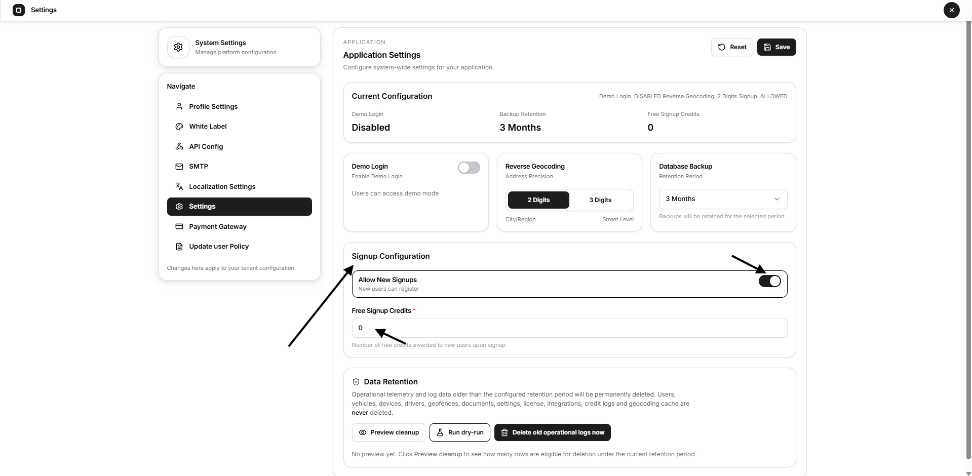 Signup Config