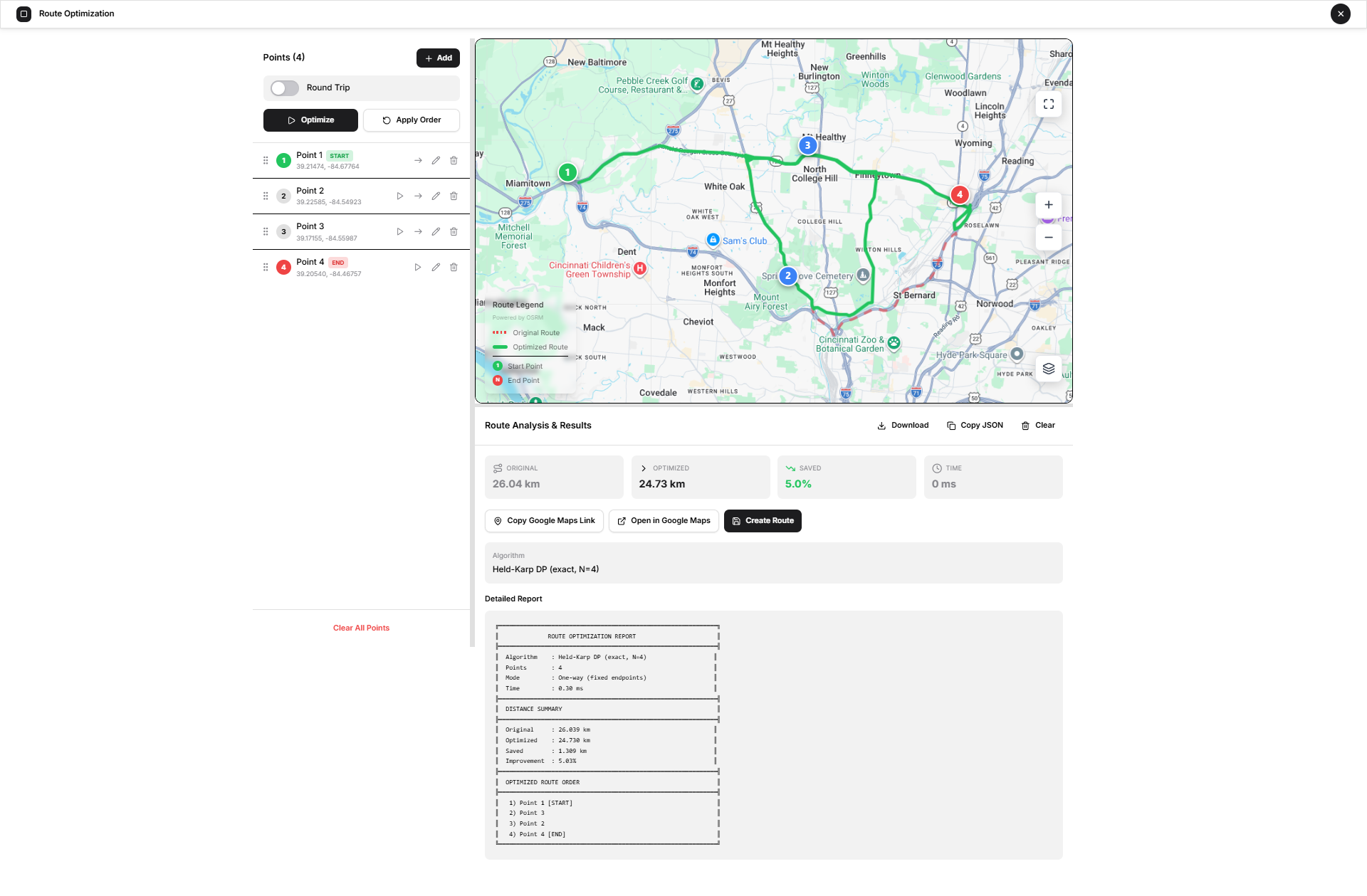 optimize route