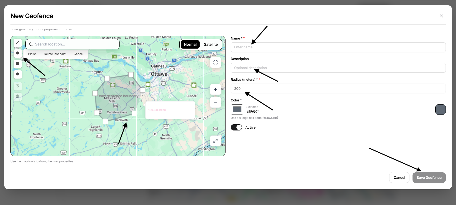 create geofence